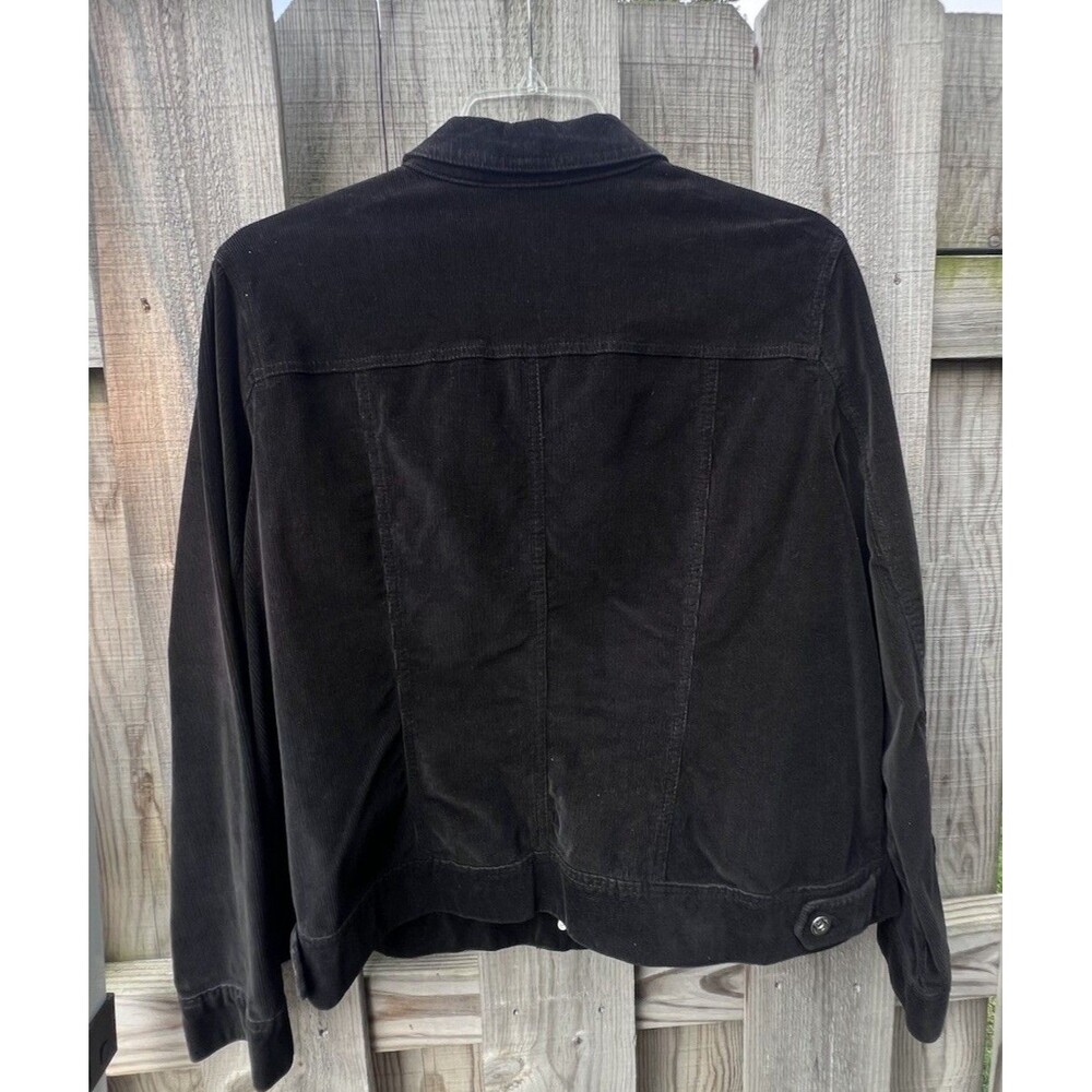 St John’s Bay Black Corduroy Trucker Jacket Women’s Plus Size 2X Button Stretch - Picture 5 of 10
